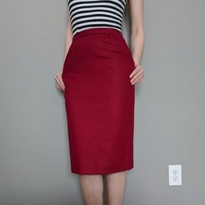 Vintage 90's Pendleton Burgundy Wool Pencil Skirt